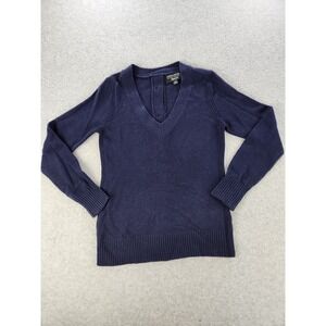 Banana Republic Sweater Women XS Blue V-neck Merino Wool‎ Knit Button Filpucci